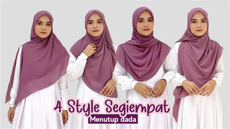 Tutorial Segiempat Menutup Dada Simple Hijab Lebaran Dan Bukber Youtube