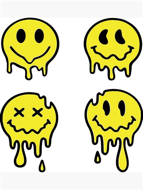 Smiley Face Melting Dripping Smiley Face Metal Print For Sale By Chakerdesigner Redbubble
