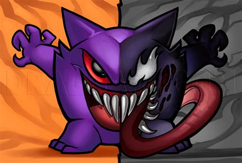 How To Draw Haunter Venom Pokemon Step By Step Drawing Guide By Dawn Dragoart