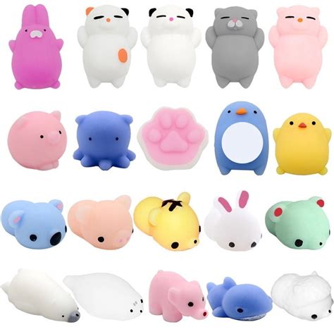 20 Pack Mochi Squishy Toys Mini Animal Squishies Party Favors For Kids