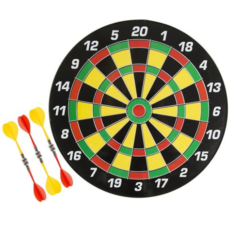Magnetic Dart Board Set With 16 Inch Board 6 Colorful Darts And Built