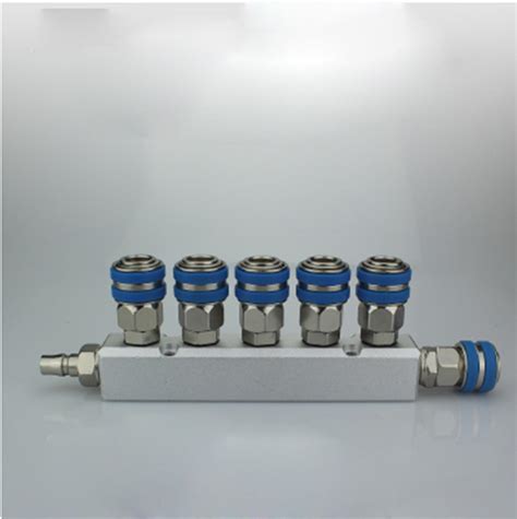 C Type Socket Out Way Pneumatic Air Solid Aluminum Manifold Block Splitter Pneumatic Parts