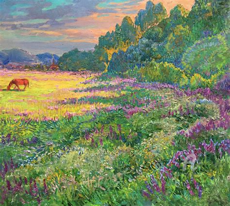 Meadow And Sun Painting Painting By Aleksandr Dubrovskyy Artmajeur