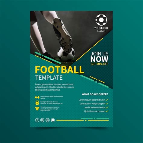 Sport Poster Design Football Event Free Vector