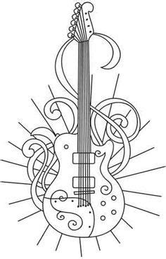 rock guitar coloring page  file svg png dxf eps