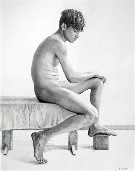 Seated Male Nude A Drawing By Me Created With Graphite P Flickr