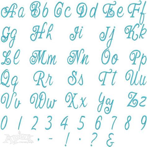 Fancy Script Embroidery Fonts Apex Embroidery Designs Monogram Fonts