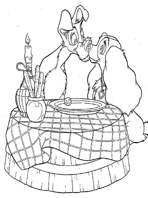Lady And The Tramp Coloring Pages Download And Print Lady