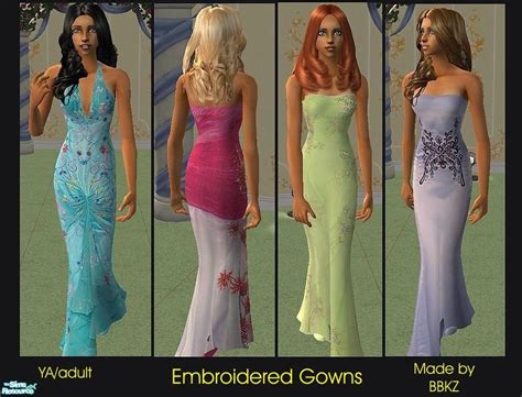 The Sims Resource Embroidered Gowns