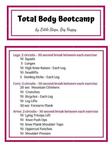 Total Body Bootcamp A Quick Full Body Beginner Workout Total Body Bootcamp Beginner Full