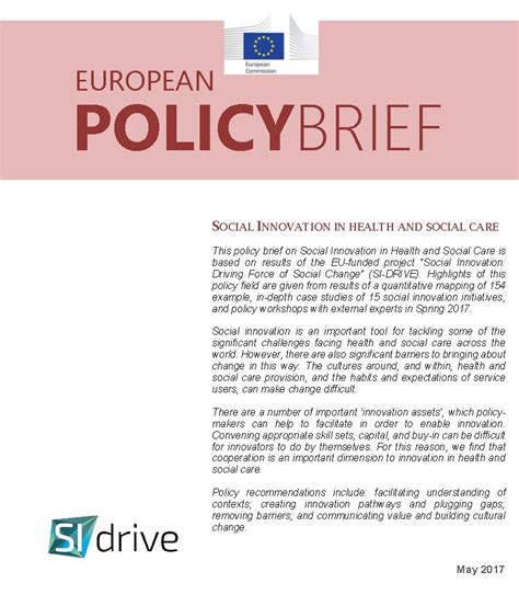 The context of people's lives determine their health, and so blaming individuals for having poor health or crediting them for good health is inappropriate. European Policy Brief: Social Innovation in Health and ...