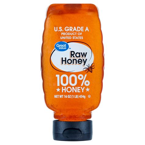 Great Value Raw Honey 16 Oz Inverted Plastic Bottle