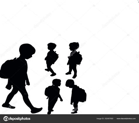 Back School Kid Silhouette Stock Vector By ©panthermediaseller 352407800