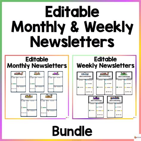 Editable Monthly And Weekly Classroom Newsletters Made By Teachers
