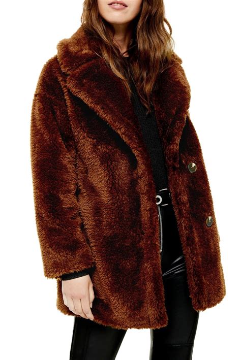 TOPSHOP Faux Fur Coat Nordstrom Rack Topshop Faux Fur Coat Fur