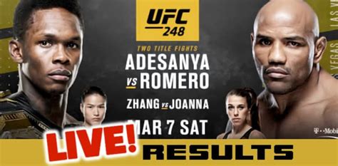 UFC Live Results Adesanya Vs Romero And Zhang Vs Joanna Results