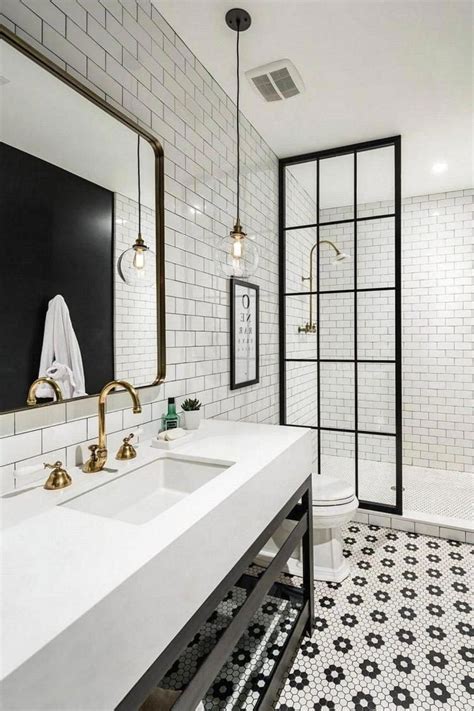 40 Awesome Black And White Subway Tiles Bathroom Design