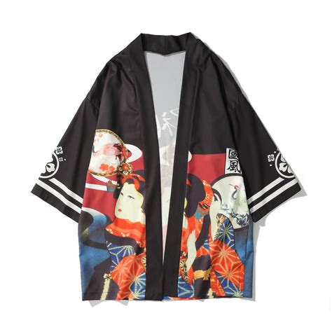 Japanese Kimono Yukata Men Cardgain Women Short Outwear Coat Hyakki