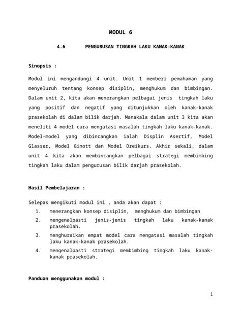 Doc 6 Pengurusan Tingkah Laku Bermasalah Kanak Kanakv2 Dokumentips