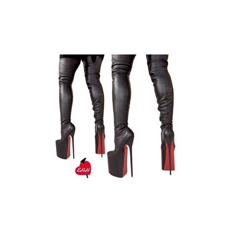 Leather Thigh High Boots With Platform