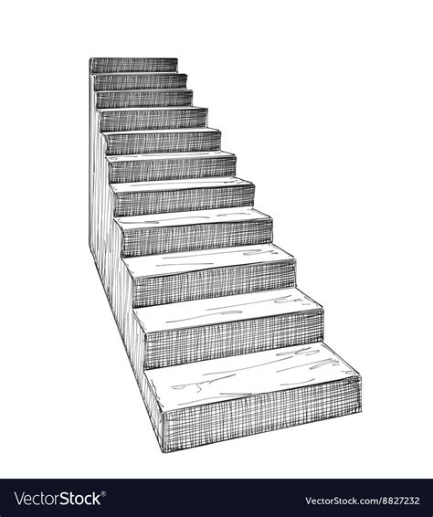 Hand Drawn Staircase Sketch Royalty Free Vector Image