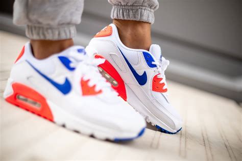 Nike Womens Air Max 90 Se Whiteracer Blue Flash Crimson Ct1039 100