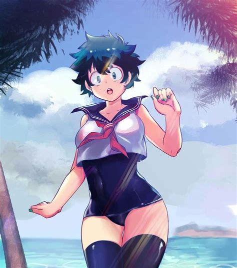 deku hot midoriya izuku female version boku no hero academia 2d girls beat 3d girls