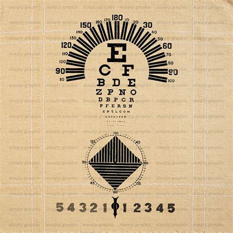 Vintage Eye Chart Poster Optometry Art Optometrist T Eye Chart Wall Art Instant Download