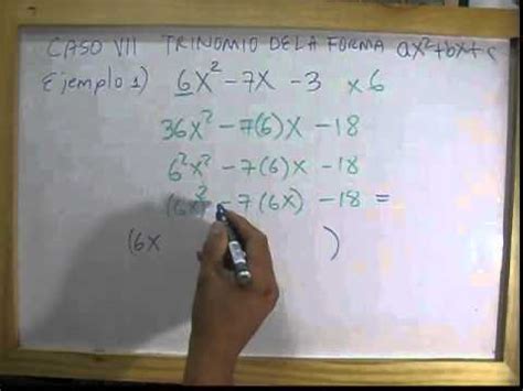 caso 7 de factorización trinomio de la forma ax2 bx c YouTube