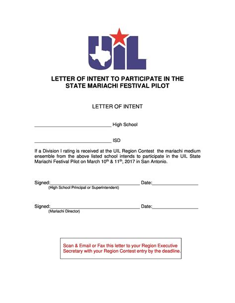 Letter Of Intent Template Free