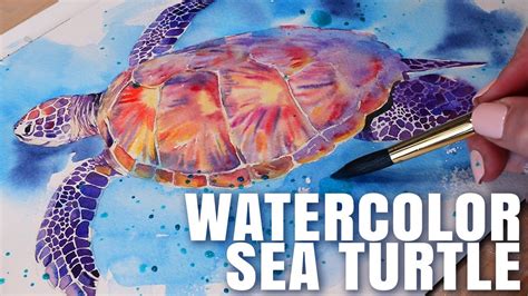 How To Paint A Sea Turtle With Watercolors Youtube