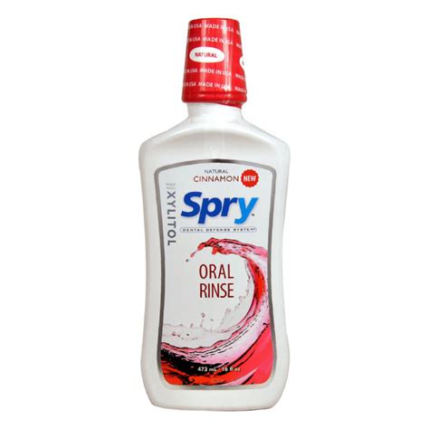 Spry Oral Dental Defense Natural Xylitol Rinse Cinnamon 473 Ml