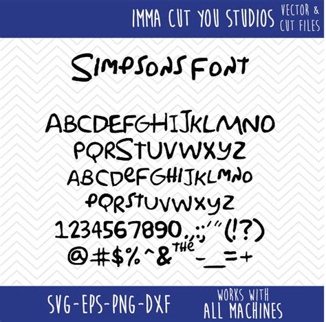 Simpsons Font Svg Eps Png Dfx Cut Files For Use With Etsy