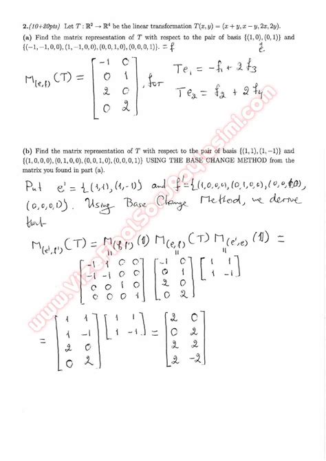 Vektorr¨aume und lineare abbildungen treten sehr h¨aug. Linear Algebra Second Midterm Questions And Solutions 2014 ...