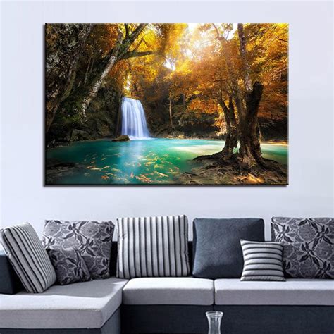Waterfall Lake 1 Piece Hd Multi Panel Canvas Wall Art Frame Original