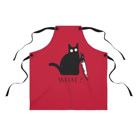 cat apron black cat apron funny cat apron cat lover t etsy