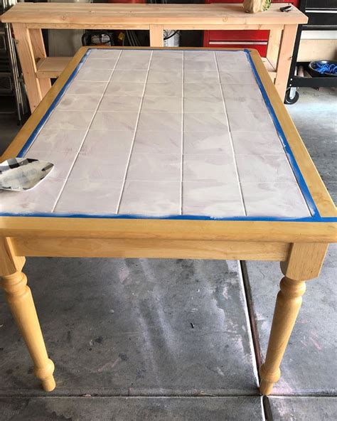 How To Paint A Dated Tile Table All Things Thrifty Tile Tables
