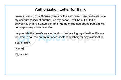 Authorization Letter Letter Of Authorization Format Samples Cbse