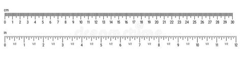Inch Ruler Scale 10 Inches Scale Flat Vector Illustration Isolated On