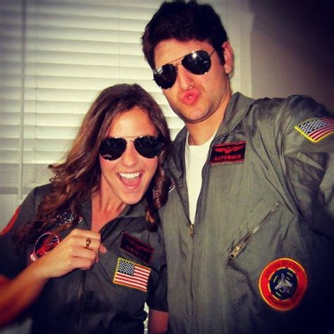 Goose And Maverick From Top Gun Homemade Halloween Couples Costumes