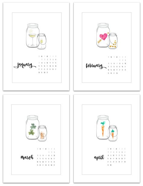 April Mason Jar Calendar Page 2018 Mason Jar Crafts Love