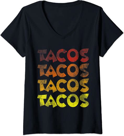 Amazon Com Womens Retro Tacos T Shirt Vintage Taco Tuesday Shirt V