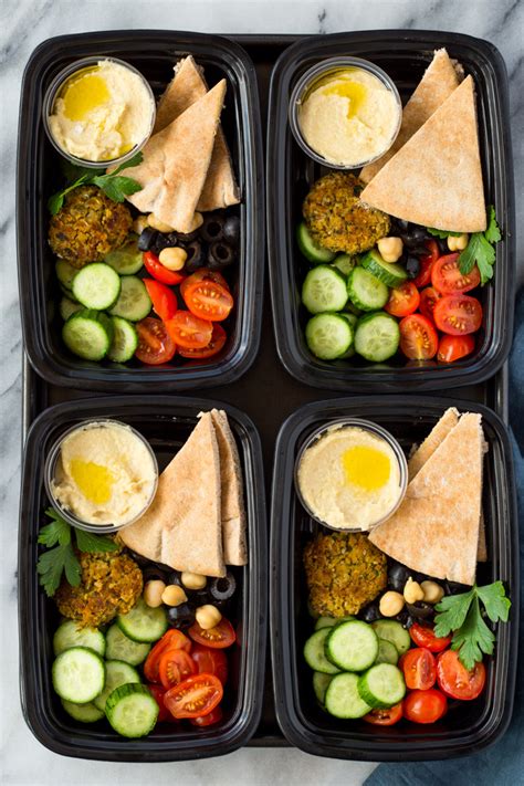Falafel Hummus And Salad Meal Prep Bento Boxes Gimme Delicious