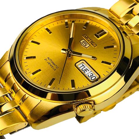 Seiko 5 Automatic Gold Pvd Stainless Steel Mens Watch