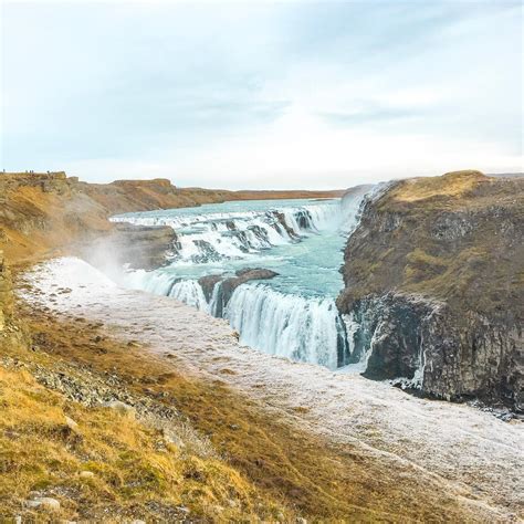 The Power Of Nature Gullfoss Waterfall 💙 With Its 2 Drops Over 23