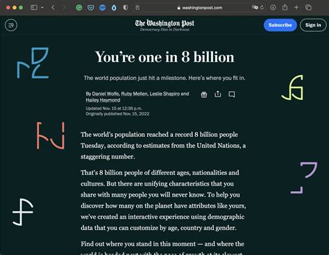 You're One in 8 Billion | Interactive Tool | Abakcus