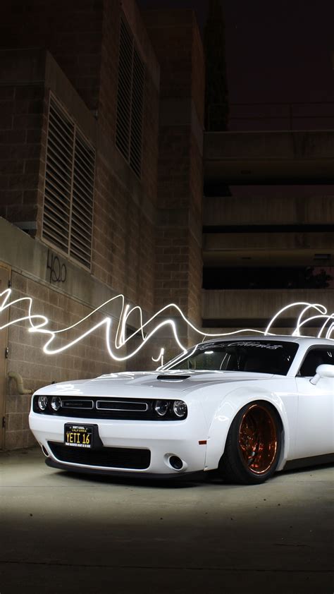 2160x3840 Dodge Challenger Muscle Car Photography Long Exposure Sony