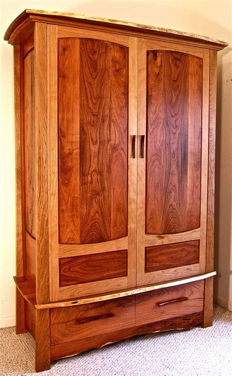 Custom Handmade Armoire In Texas Mesquite And Cherry Woodworking
