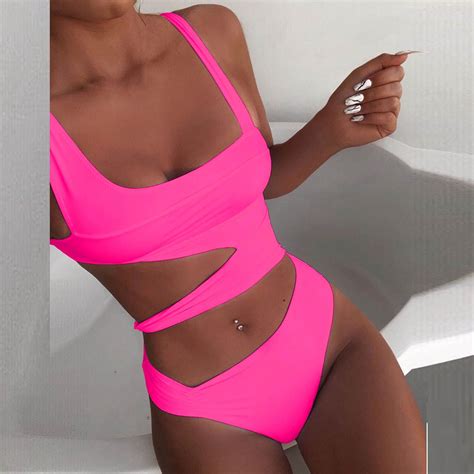 Lastesso Womens Fashion Monokinis Cutout Bandage Bathing Suit One Piece