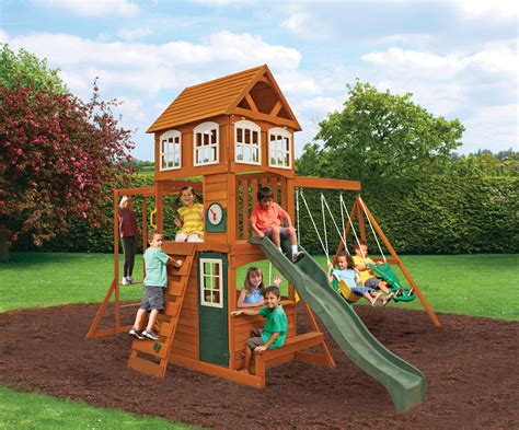 Buy Kidkraft Cranbrook Wooden Outdoor Backyard Swing Set Playset With